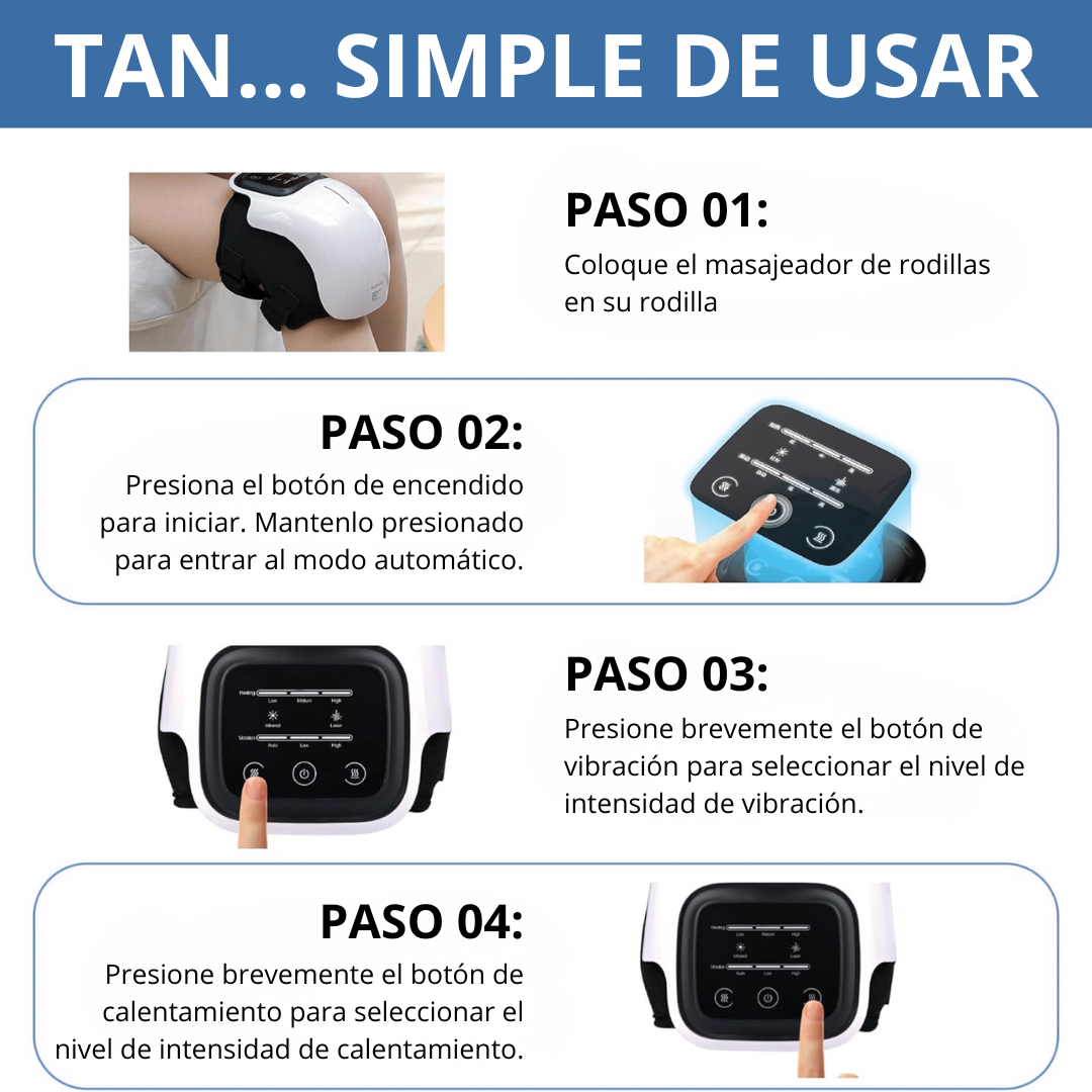 Healux™ Masajeador Vibratorio De Rodillas Con Terapia LED